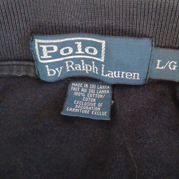 Ralph Lauren Polo Shirt Men’s L Black Red Pony 100% Cotton Classic Fit - Picture 2 of 5
